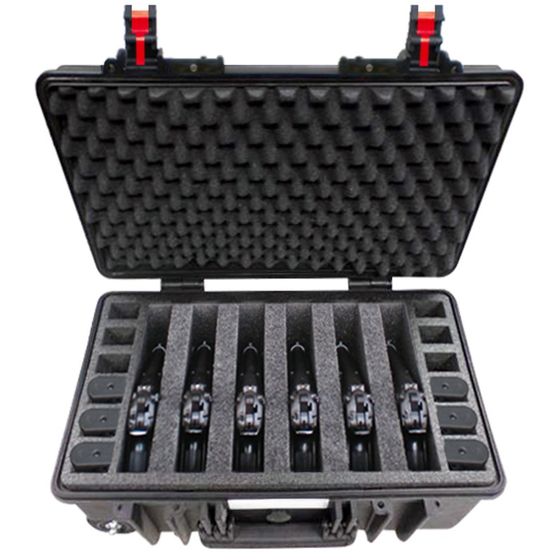 EXPLORER CASES 5221HL.B.6P Internal L520 x W285 x D205 mm with 6-pistols Bag, Ball-bearing Wheels, Black Case 42481