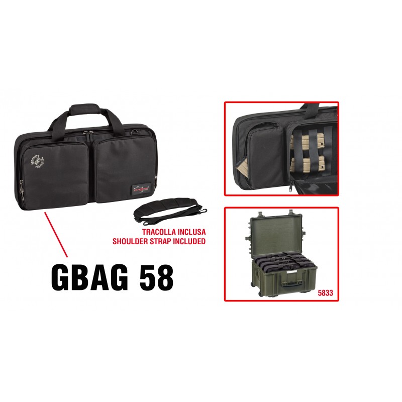 EXPLORER CASES GBAG 58 Internal L580 x W330 x D135 mm Padded Gun Bag, (for Cases 5833) 17502